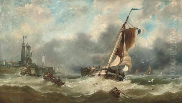 High Tide Off Boulogne Oil Painting by John Callow