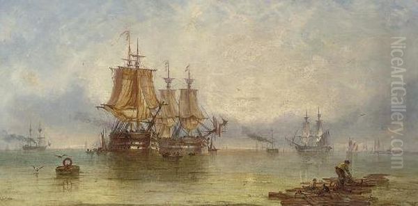 Sunrise Off Sheerness Oil Painting by John Callow