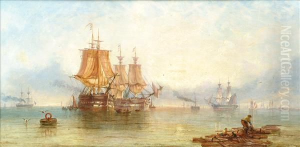 Sunrise Off Sheerness Oil Painting by John Callow