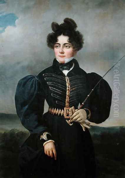 Portrait of Sophie Daw, Baronne de Feucheres, 1830 Oil Painting by Alexis Leon Louis Valbrun