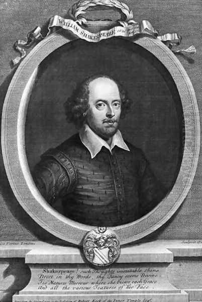 Portrait of William Shakespeare 1564-1616 1719 Oil Painting by George Vertue