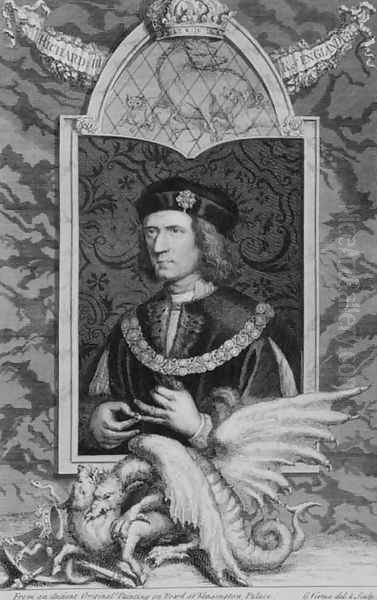 Richard III 1452-85 King of England from 1483, after a portrait in Kensington Palace, engraved by the artist Oil Painting by George Vertue