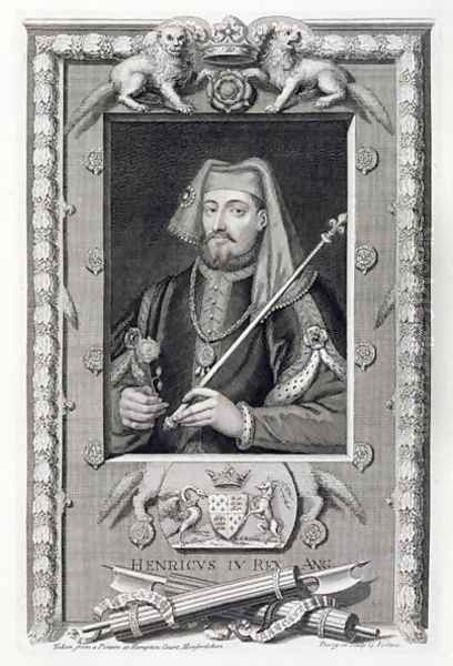 Henry IV 1367-1413 King of England from 1399, after a painting in Hampton Court, engraved by the artist Oil Painting by George Vertue