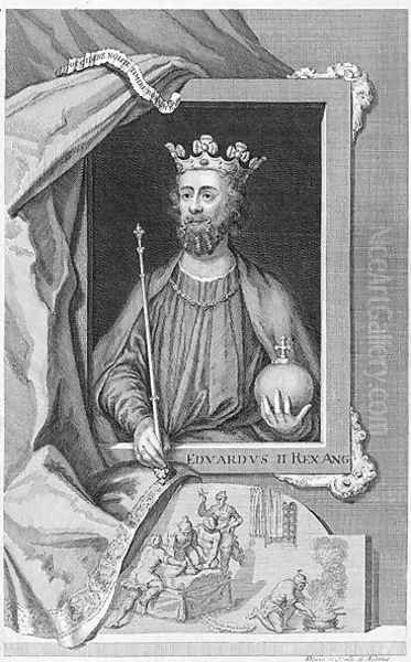 Edward II 1284-1327 King of England from 1307, engraved by the artist Oil Painting by George Vertue