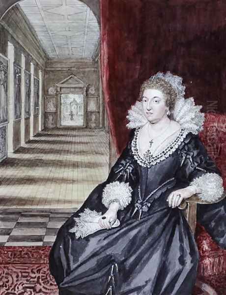 Aletheia, Countess of Arundel, by George Vertue 1684-1756 c.1730 Oil Painting by George Vertue