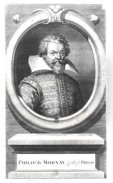 Philip de Mornay, Count of Plessis 1549-1623 Oil Painting by George Vertue