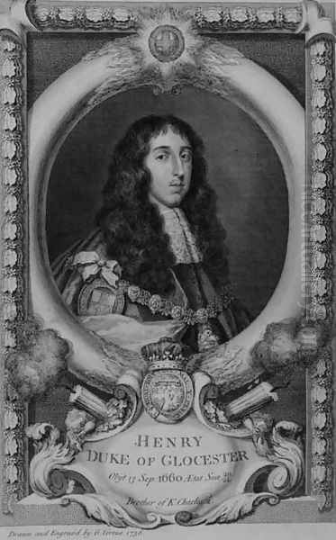 Henry, Duke of Gloucester 1639-60 Younger Brother of Charles II, engraved by the artist, 1736 Oil Painting by George Vertue