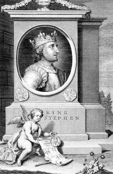 Stephen c.1097-1154 King of England, engraved by the artist Oil Painting by George Vertue