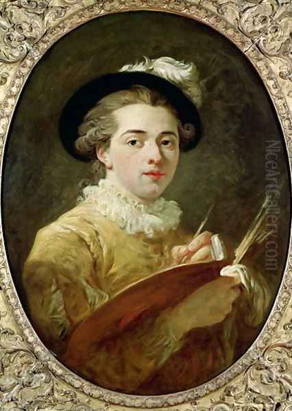 Self Portrait with palette Oil Painting by Francois-Andre Vincent