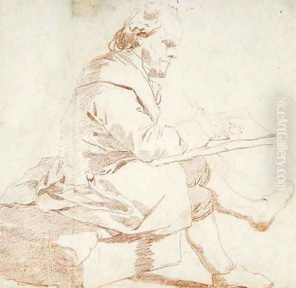 An artist sketching Oil Painting by Francois-Andre Vincent