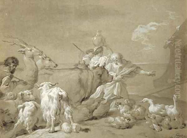 Noah entering the Ark Oil Painting by Francois-Andre Vincent