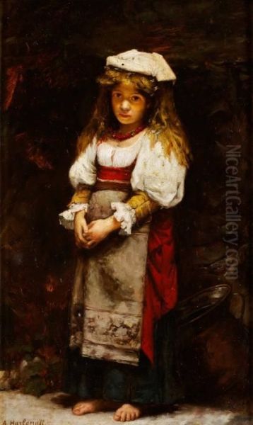 Signed Oil Painting by Alexei Alexeivich Harlamoff