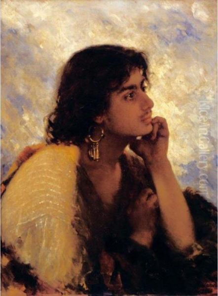 The Gypsy Oil Painting by Alexei Alexeivich Harlamoff