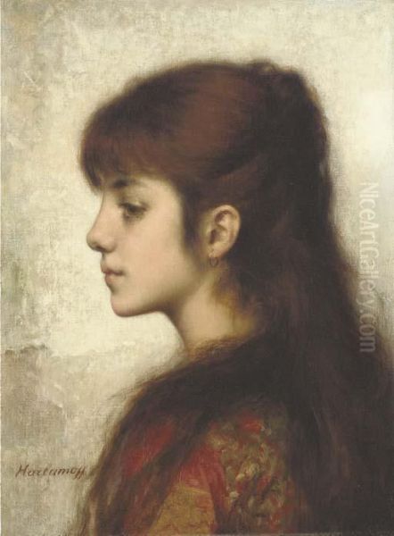 Contemplation Oil Painting by Alexei Alexeivich Harlamoff