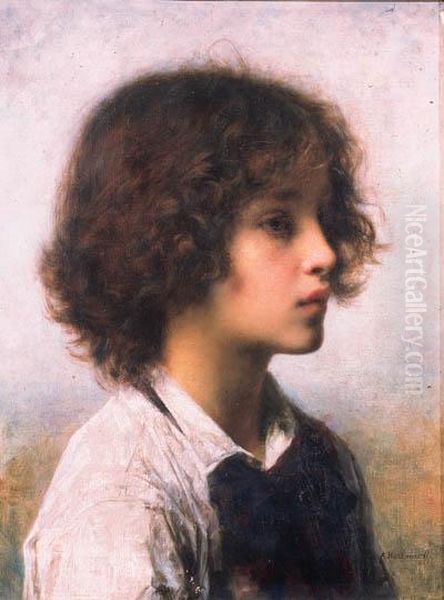 Faraway Thoughts Oil Painting by Alexei Alexeivich Harlamoff