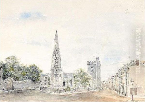 The Martyr's Memorial, St Giles, Oxford Oil Painting by Thomas Gainsborough