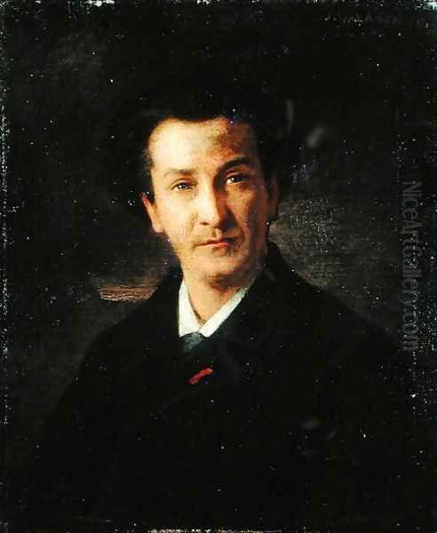 Portrait of Francois Coppee Oil Painting by Jules Emmanuel Valadon