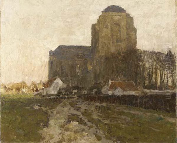 View Of A Church Oil Painting by Maximilian Clarenbach