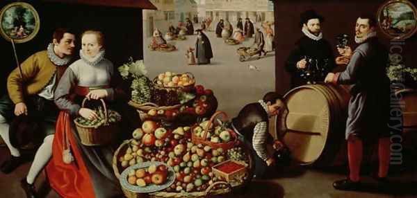 Fruit Market Oil Painting by Lucas van Valckenborch