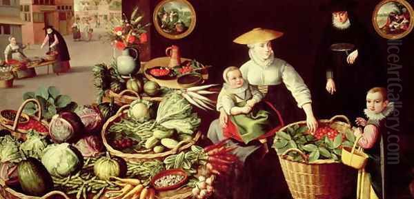 Vegetable Market Oil Painting by Lucas van Valckenborch