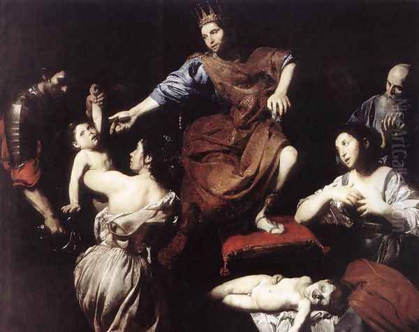 The Judgment of Solomon c. 1620 Oil Painting by Jean de Boulogne Valentin