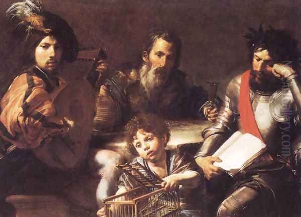 The Four Ages of Man 1627-30 Oil Painting by Jean de Boulogne Valentin