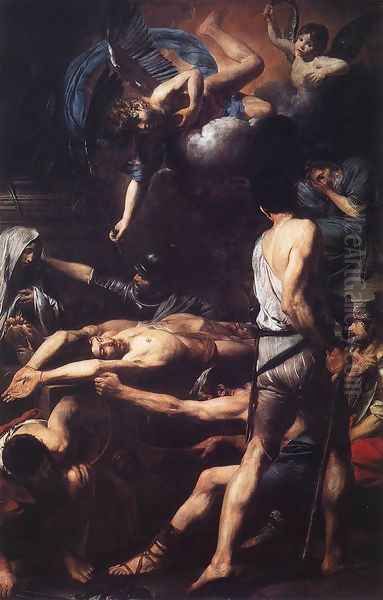 Martyrdom of St Processus and St Martinian 1629 Oil Painting by Jean de Boulogne Valentin