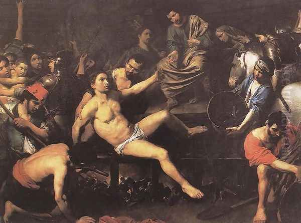 Martyrdom of St Lawrence 1621-22 Oil Painting by Jean de Boulogne Valentin