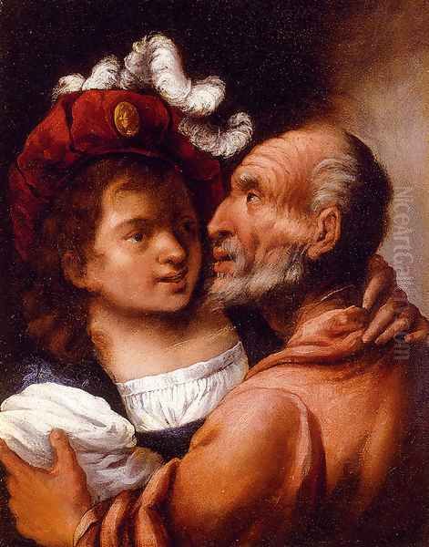 Youth And Old Age Oil Painting by Pietro della Vecchia