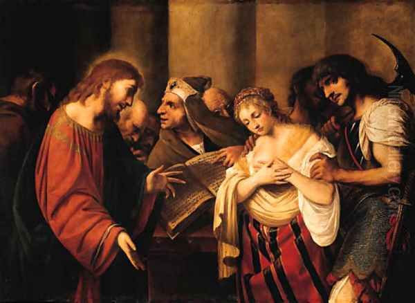 Christ and the Woman taken in Adultery Oil Painting by Pietro della Vecchia