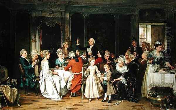 The Toast to the Bride, 1870 Oil Painting by Marc Louis Benjamin Vautier