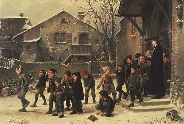 After Class Oil Painting by Marc Louis Benjamin Vautier