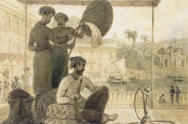 A Rich Mohammedan Oil Painting by William Daniell RA