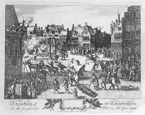 Execution of the Conspirators in the Gunpowder Plot in Old Palace Yard, Westminster, in 1606, 1795 Oil Painting by Nicolaes (Claes) Jansz Visscher