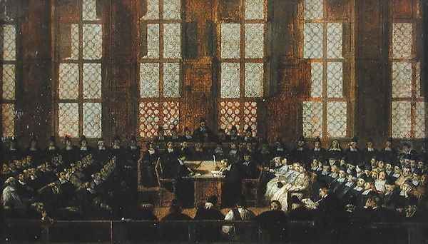 The Appeal of the Dissident Bishops at the Sorbonne, 5th March 1717 Oil Painting by Nicolas Vleughels