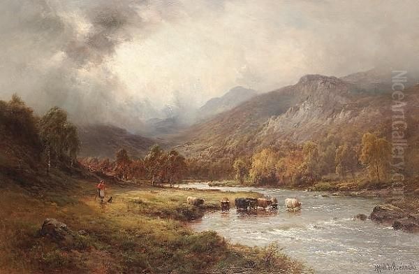 Near Dunkeld Oil Painting by Alfred de Breanski