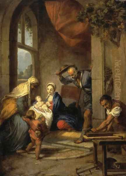 Holy Family Oil Painting by Nicolas Vleughels