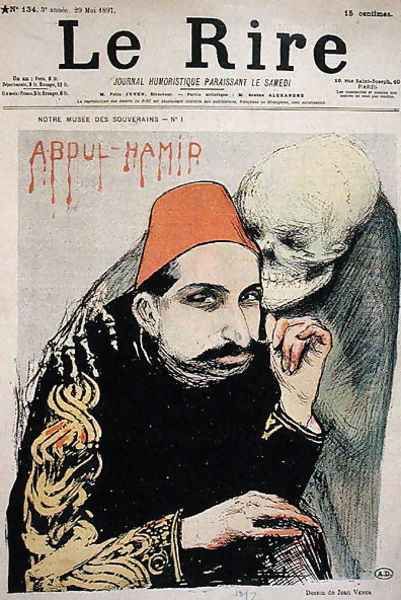 Caricature of Abd al-Hamid II (1842-1918) from Le Rire, 29th May 1897 Oil Painting by Jean Veber