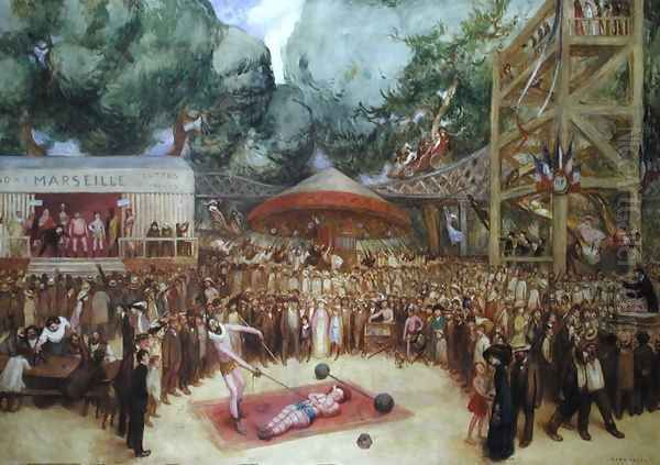 The Fair at Saint-Cloud, c.1920 Oil Painting by Jean Veber