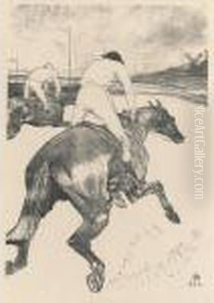 Le Jockey (d. 279; A. 365; W. 308; Adr. 356) Oil Painting by Henri De Toulouse-Lautrec