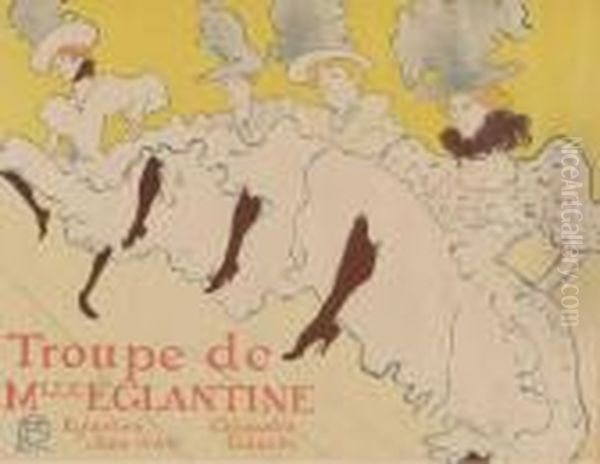 La Troupe De Mademoiselle Eglantine (d. 361; W. P21; Adr.162) Oil Painting by Henri De Toulouse-Lautrec