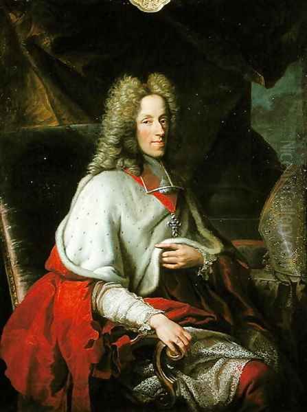 Portrait of Cardinal Joseph Clement de Baviere, Elector of Cologne Oil Painting by Joseph Vivien