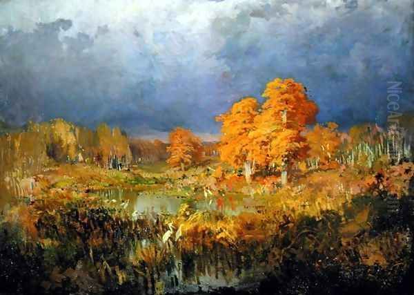 Forest Swamp in Autumn, c.1872 Oil Painting by Fedor Aleksandrovich Vasiliev