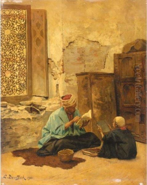 The Young Scholar Oil Painting by Ludwig Deutsch