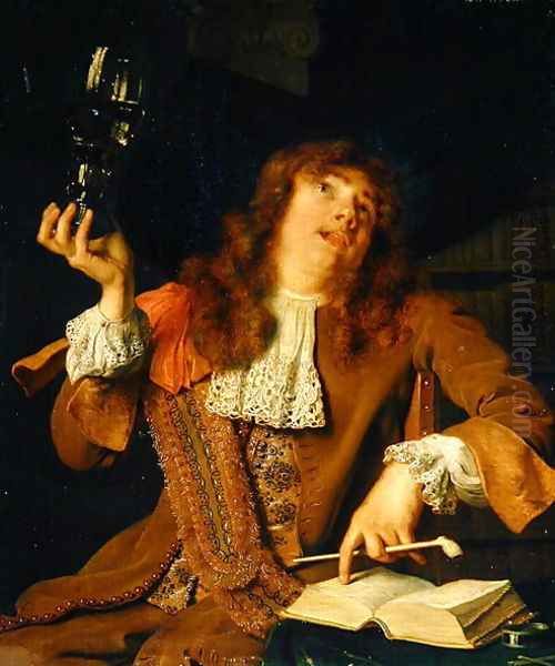 The Wanton Student, 1678 Oil Painting by Arie de Vois