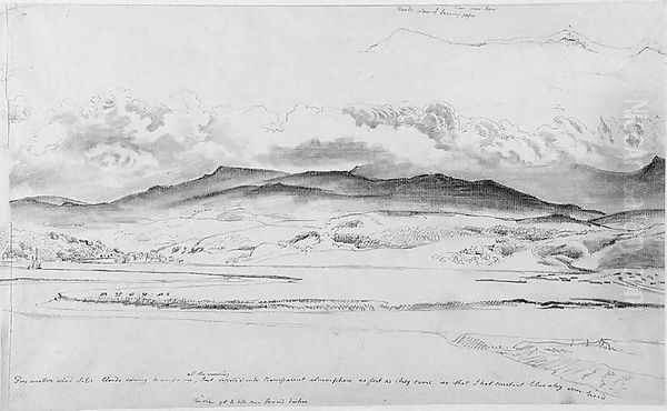 Mountain Panorama in Wales - Cader Idris Oil Painting by Cornelius Varley