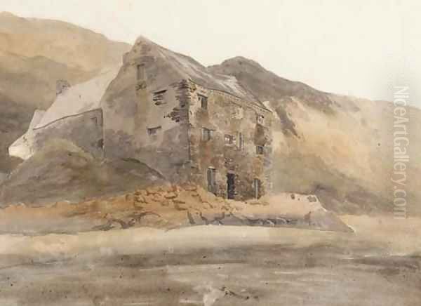 A Welsh mine Oil Painting by Cornelius Varley