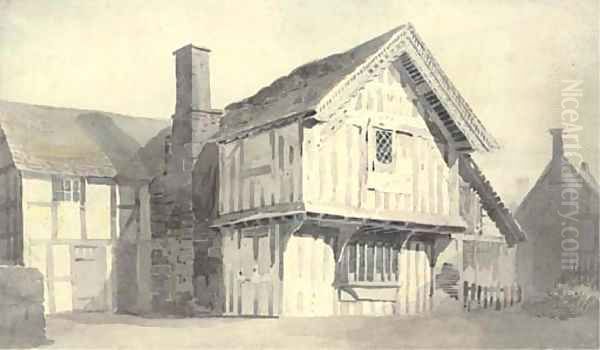 An ale house, formerly a chapel Oil Painting by Cornelius Varley