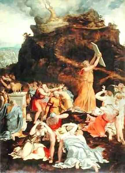 Moses on Mount Sinai Oil Painting by Daniele da Volterra