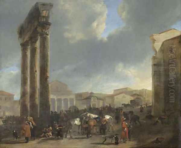 The Campo Vaccino, Rome Oil Painting by Hendrick Verschuring